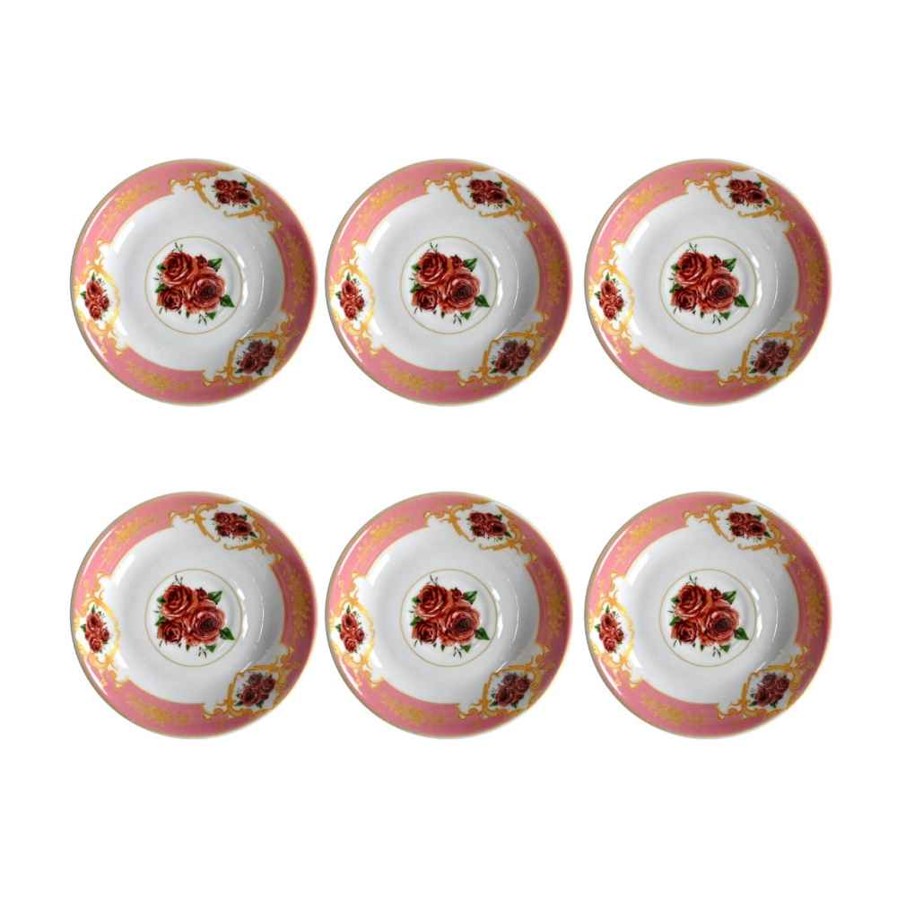 Persische Teetasse - Porzellan mit Gole Sorkh Blumen-Design (Set mit 6)