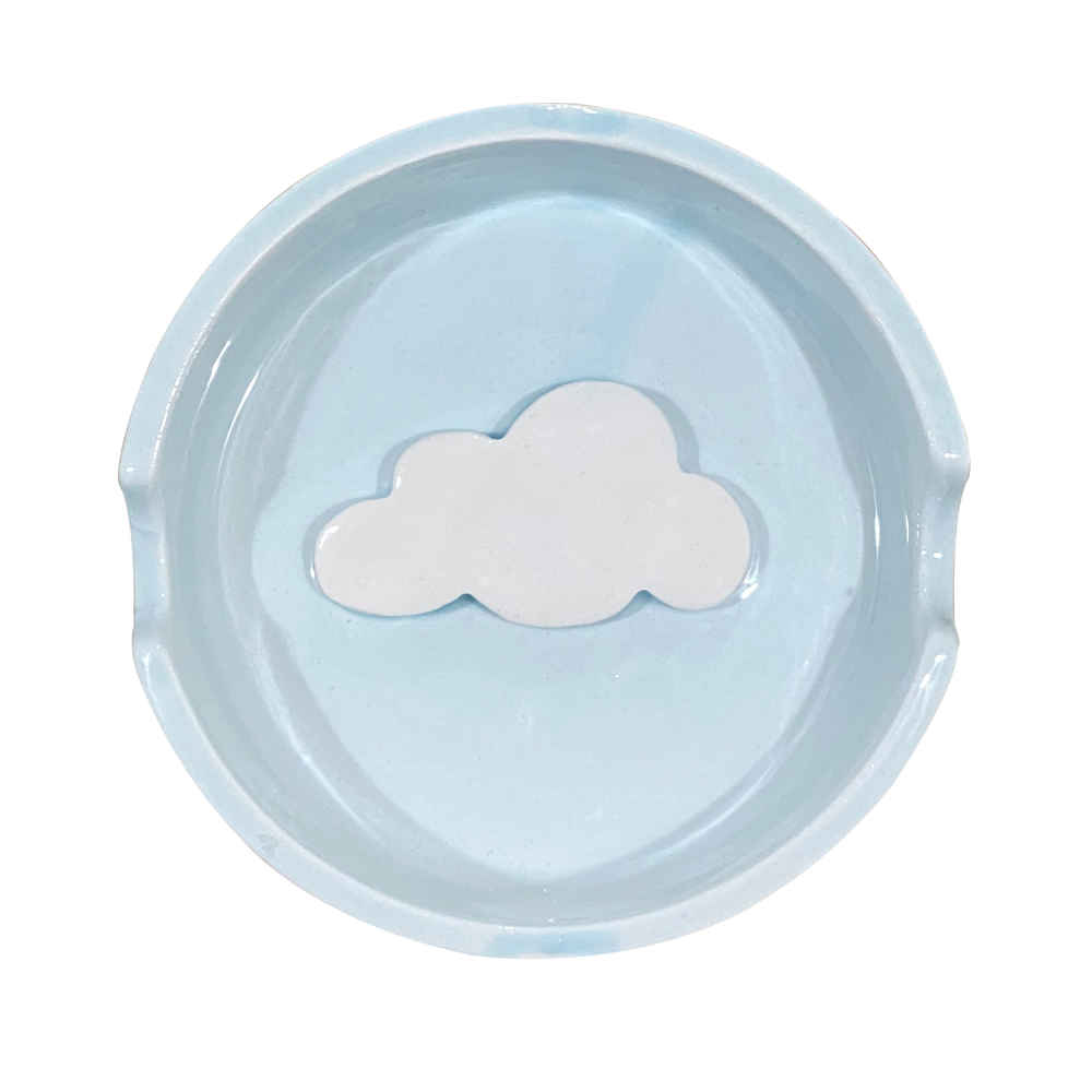 Handgefertigter Keramik-Aschenbecher – Minimalistisches Wolken-Design