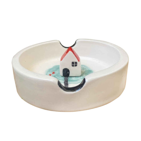 Handgefertigter Keramik-Aschenbecher – Minimalistisches Hut-Design