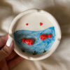 Handgefertigter Keramik-Aschenbecher – Minimalistisches Design Meer & Fisch