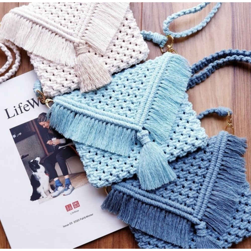 Macrame Crossbody Schultertasche – Luxus Handgefertigt