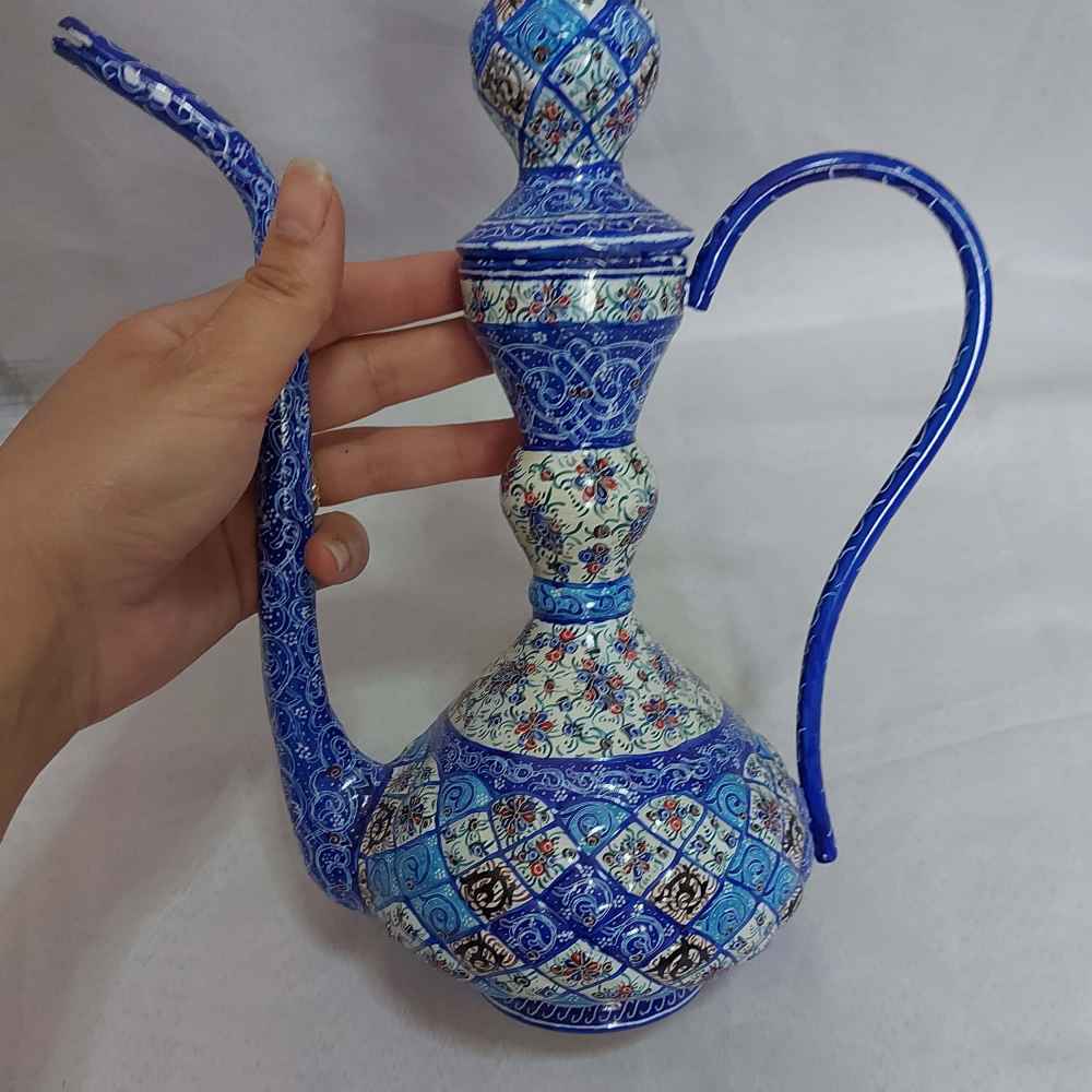 Persischer Kupfer-Rosewater-Sprenger – Minakari Emaille Eslimi