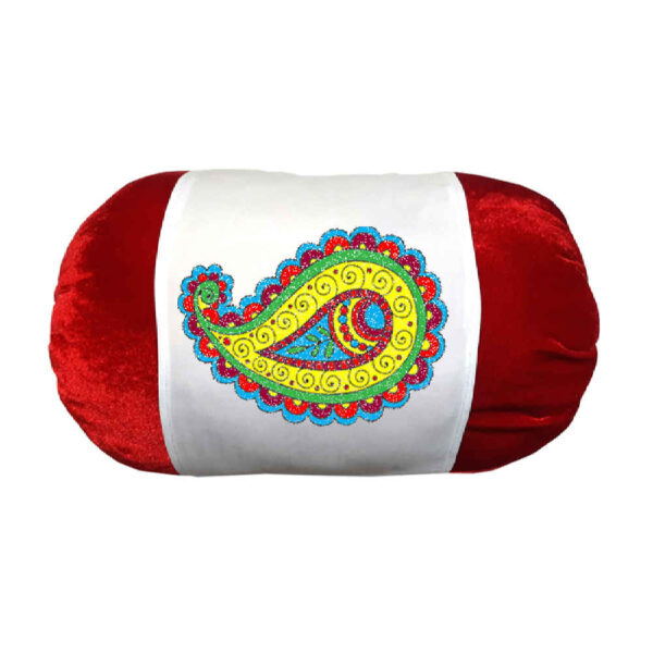 Persisches zylindrisches Kissen mit Samtstoff Mona