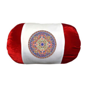 Persisches zylindrisches Kissen mit Samtstoff Shiva