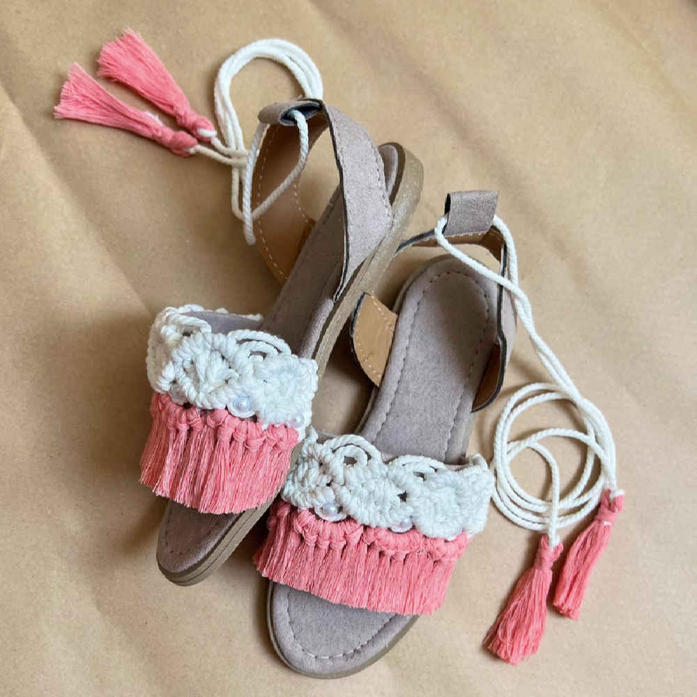 Slingback Macrame Boho Sandalen Modell Nahal