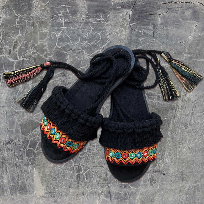 Slingback Macrame Boho Sandalen Modell Sahel
