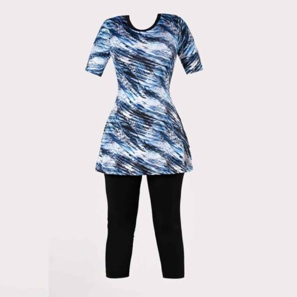 Zweiteiliges Frauen Kurzarm Rash Guard Badeanzug