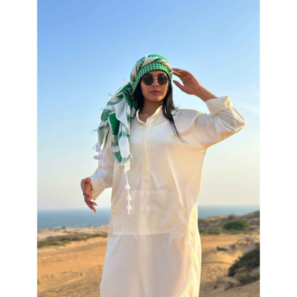 Weißer Dishdasha Thawb für Frauen – Traditionelles Arabisches Kleid