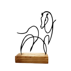 Metall Minimalistische Figur Kunstwerk Skulptur Pferd