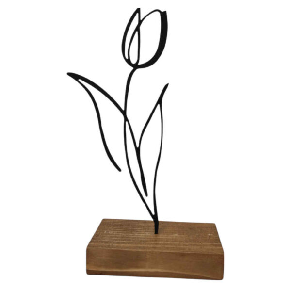 Metall Minimalistische Figur Kunstwerk Skulptur Tulpenblume