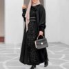 Stilvolle Abaya für Frauen Elegant Schwarz Mit Glitzerpailletten