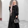 Stilvolle Abaya für Frauen Elegant Schwarz Mit Glitzerpailletten