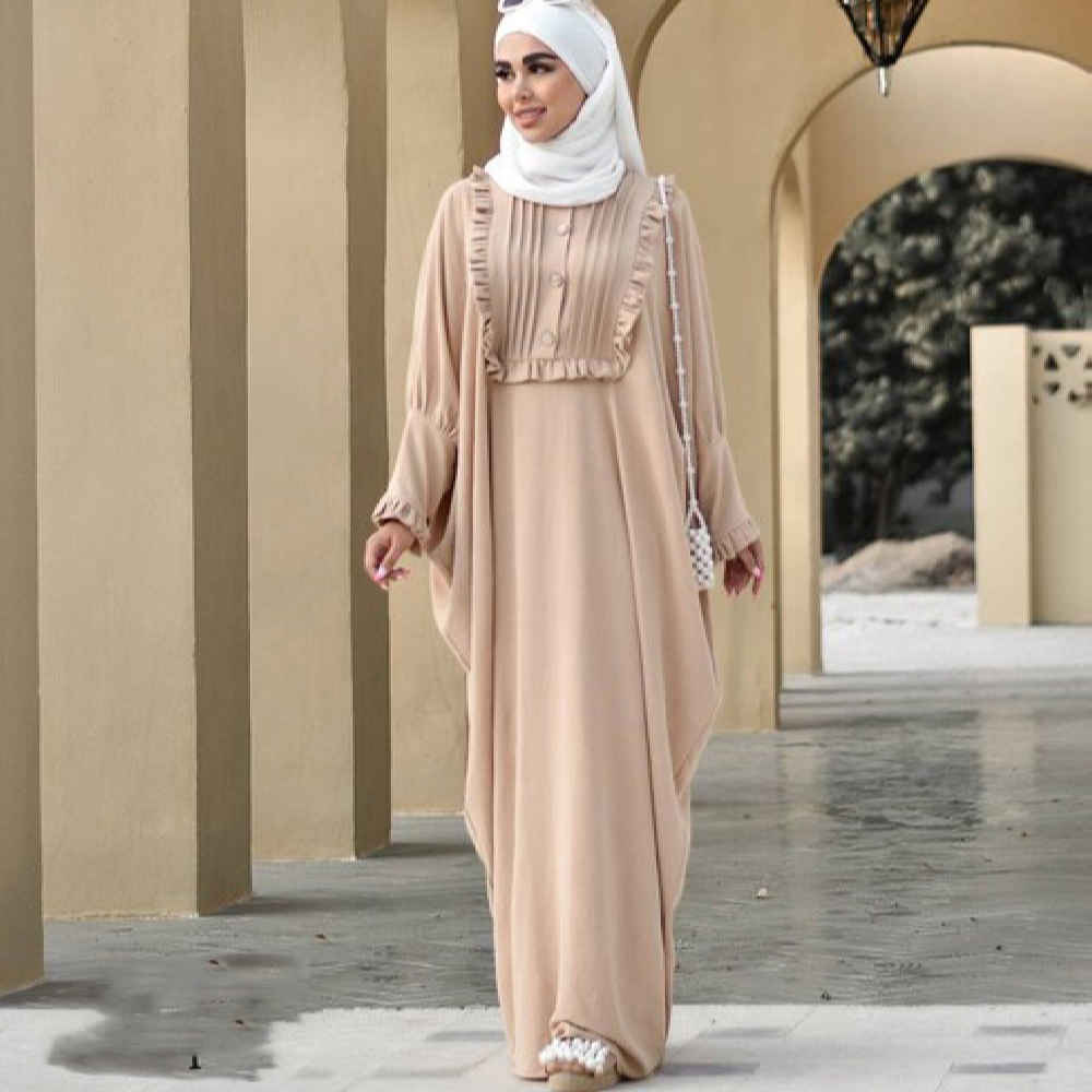Traditionelle Schmetterlings-Abaya für Frauen – Weiches Baumwollgewebe