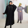 Stilvolle Schmetterlings-Abaya für Muslimische Frauen – Schwarzes Kreppgewebe