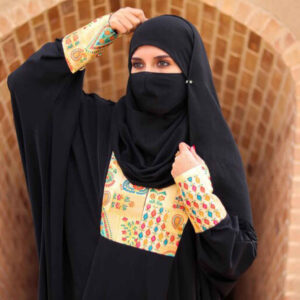 Traditionelle Schmetterlings-Abaya für Muslimische Frauen – Weiches Kreppgewebe