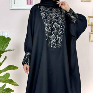 Stilvolle Schmetterlings-Abaya für Frauen – Weiches Kreppgewebe
