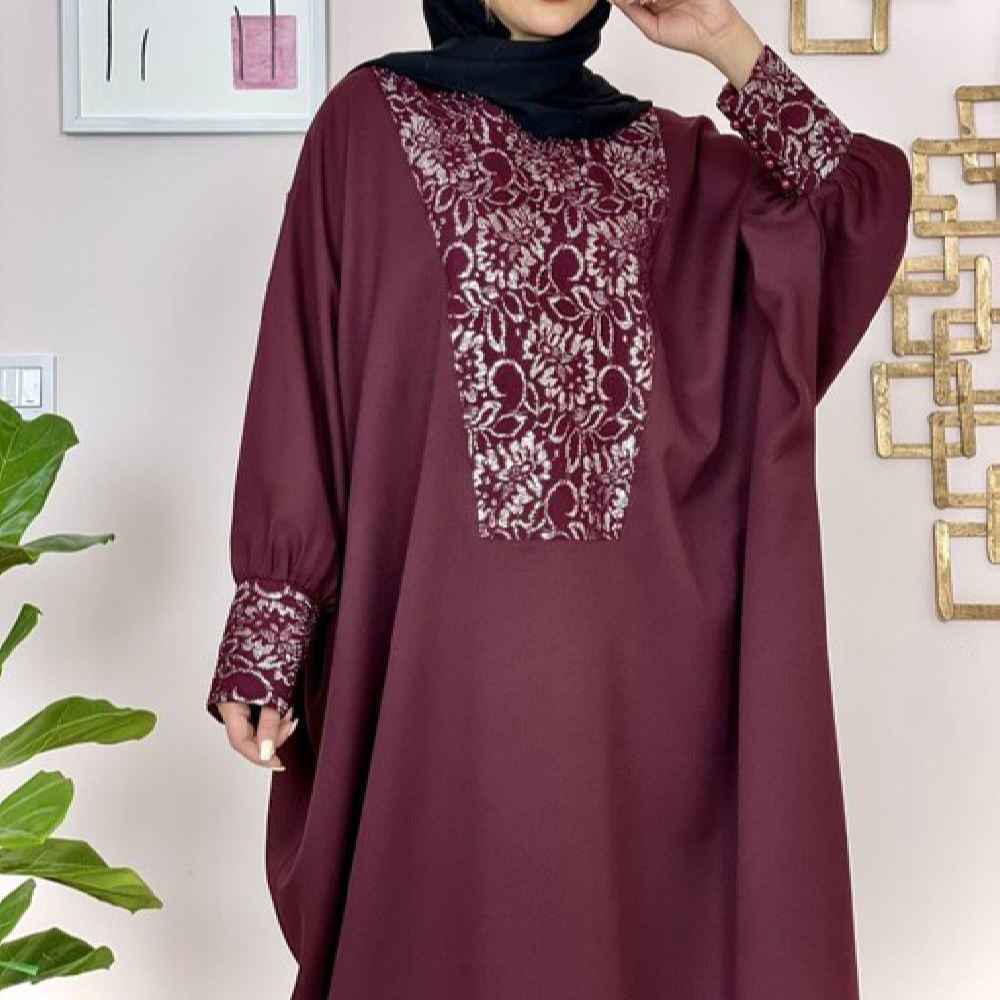 Stilvolle Schmetterlings-Abaya für Frauen – Weiches Kreppgewebe