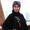 Stilvolle Schmetterlings-Abaya für Muslimische Frauen – Weiches Schwarzes Kreppgewebe