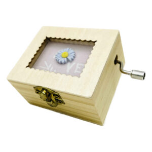 Handkurbel-Holz-Musikbox Modell Blume