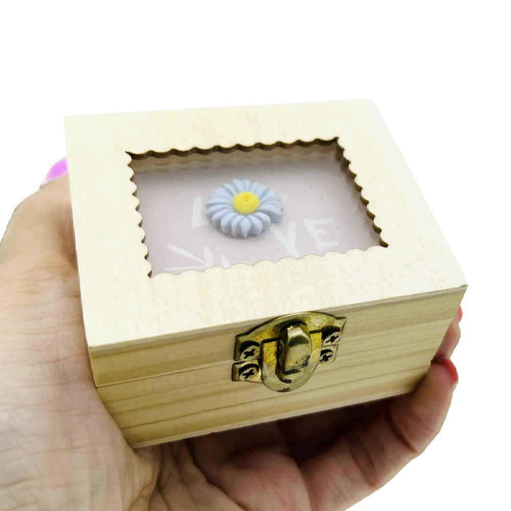 Handkurbel-Holz-Musikbox Modell Blume