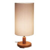 Minimalistische Holz-Tischlampe & Nachttischlampe Handgefertigt mit Weißem Schirm Mitra