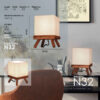 Accent Wooden Table Lamp Handcrafted SquAkzent Holz-Tischlampe Handgefertigt Quadratare