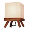 Accent Wooden Table Lamp Handcrafted SquAkzent Holz-Tischlampe Handgefertigt Quadratare