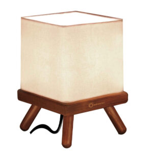 Accent Wooden Table Lamp Handcrafted SquAkzent Holz-Tischlampe Handgefertigt Quadratare