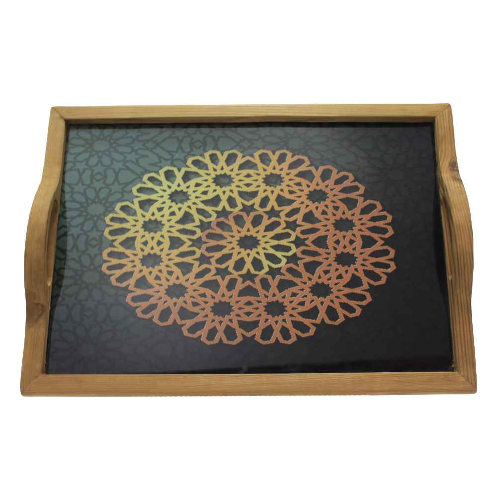 Persisches Holzserviertablett – Mandala | Ideal für Tee, Kaffee & Mehr