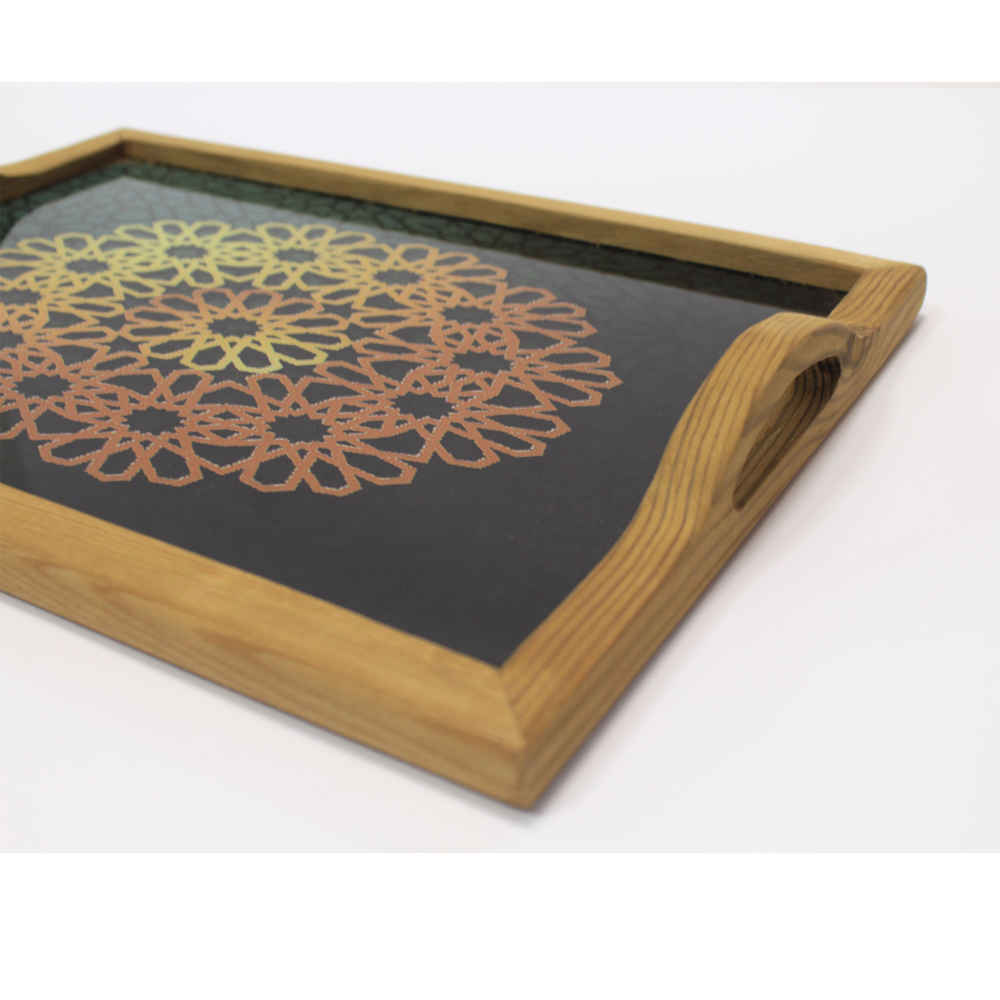 Persisches Holzserviertablett – Mandala | Ideal für Tee, Kaffee & Mehr