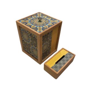 Persisches Holz-Abfalleimer- und Taschentuchbox-Set – Khial