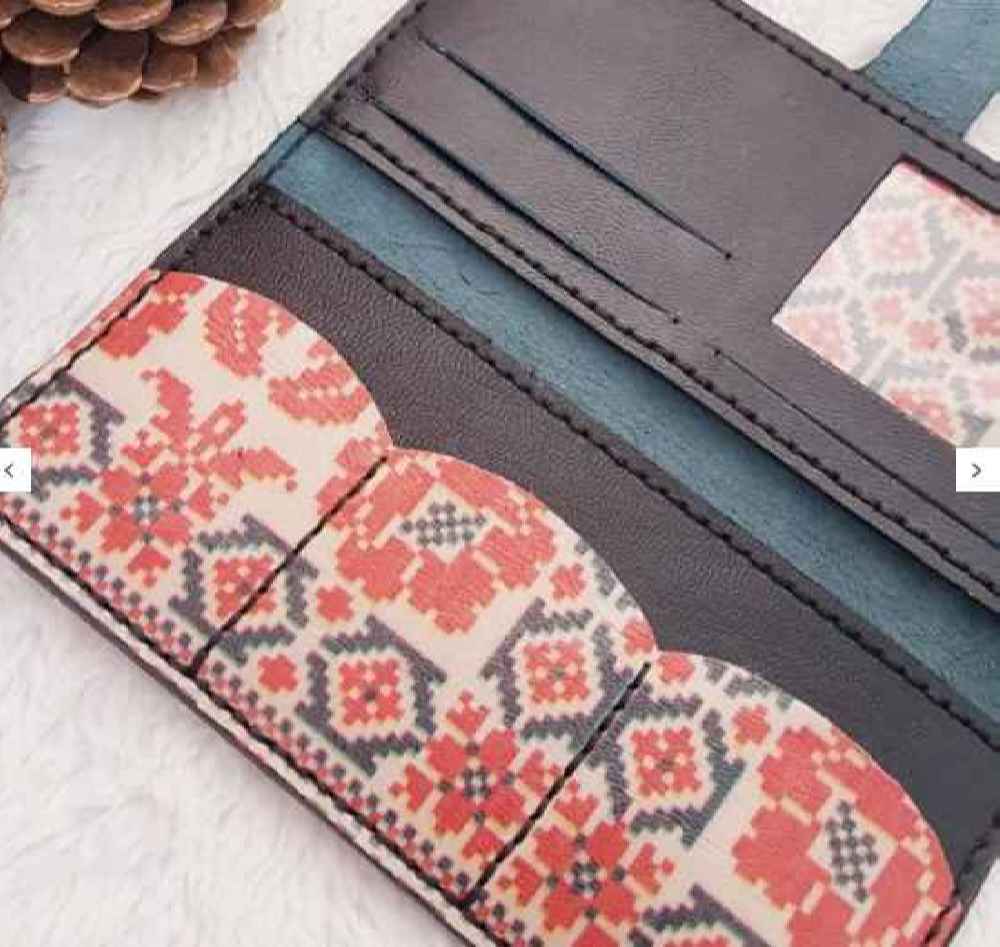 Persische Leder Lange Geldbörse – Frauen Saadat Design