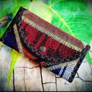 Persische Brieftasche für Frauen, handgefertigt aus Jajiam-Stoff mit Elena-Design
