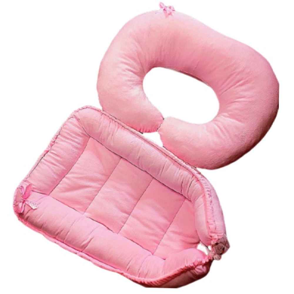 Rosa Samt Baby Nest Modell Nazila