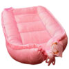 Rosa Samt Baby Nest Modell Nazila