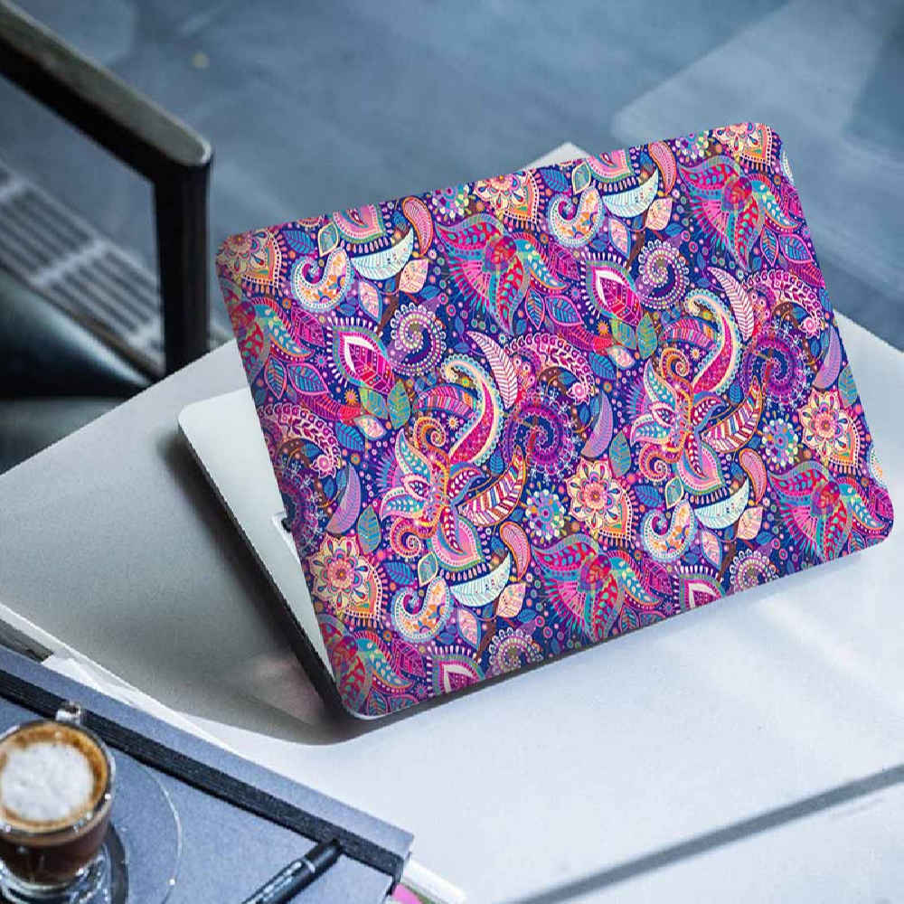 Laptop Blumen Ornament Muster Haut Sticker