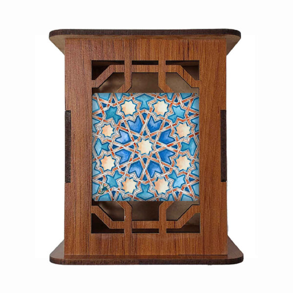 Sternen Motiv – Handgefertigter Holz Stifthalter mit Persischen Mustern