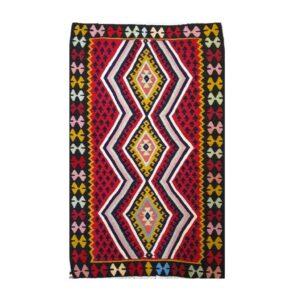 Authentischer persischer Woll Kelim Teppich handgewebt in Shiraz Qashqai cremefarben