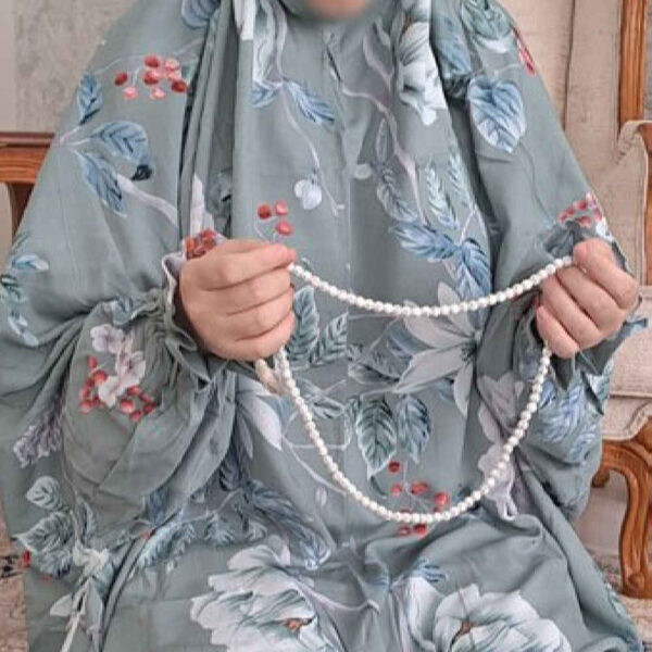 Islamischer Namaz Chador mit Ärmeln für Frauen, ideal für das Gebet - Blumenmuster Samin