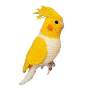 Amigurumi Kakadupapagei in Plüsch – Handgemachtes Gehäkeltes Vogel-Kuscheltier | Weich und Charmant