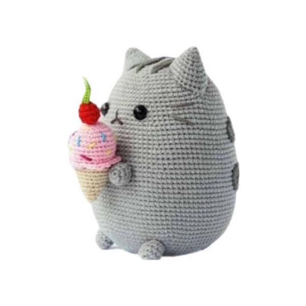 Amigurumi Katze in Plüsch – Handgemachtes Gehäkeltes Kuscheltier | Elegant und Gemütlich