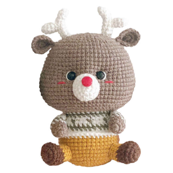 Amigurumi Hirsch in Plüsch – Handgemachtes Gehäkeltes Kuscheltier | Sanft und Kuschelig