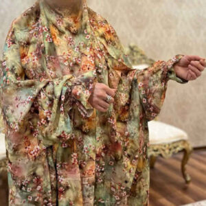 Islamischer Namaz Chador mit Ärmeln für Frauen, ideal für das Gebet – Blumenmuster Mahya