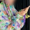 Islamischer Namaz Chador mit Ärmeln für Frauen, ideal für das Gebet - Blumenmuster Hasti