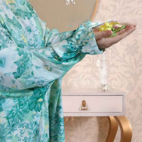 Islamischer Namaz Chador mit Ärmeln für Frauen, ideal für das Gebet - Blumenmuster Rima