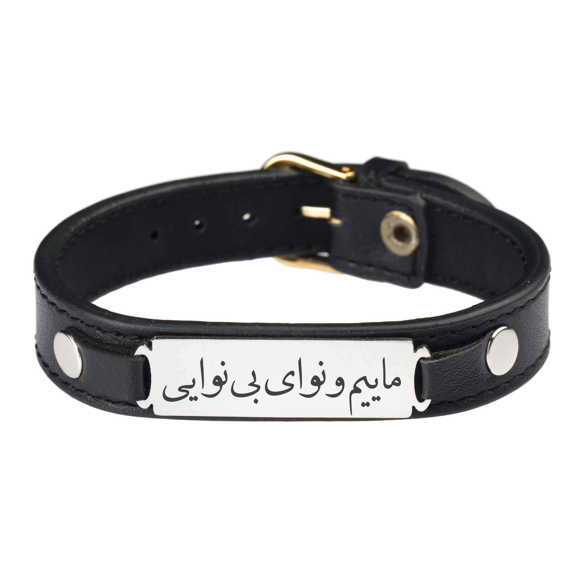 Persisches Lederarmband für Männer und Frauen - Schwarz Nava