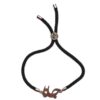 Minimalistisches Silberarmband im persischen Stil mit Schnur – Design „Schwarze Janan“