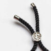 Minimalistisches persisches Silberarmband mit Schnur – Black Janan Design