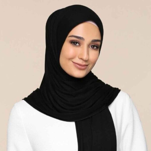 Schwarzes Chiffon Kopftuch Schal Hijab für muslimische Frauen