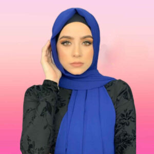 Blaues Chiffon Kopftuch Schal Hijab für muslimische Frauen